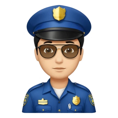 man police with hair style and hats and sun glasses black dress sticker