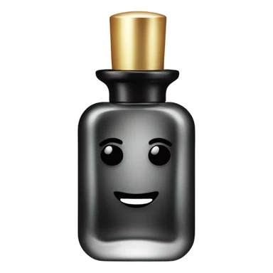 smiling perfume with black cap sticker