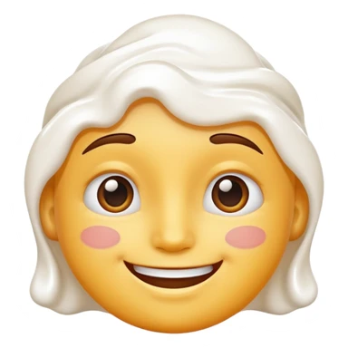 Happy face covered in white cream sticker