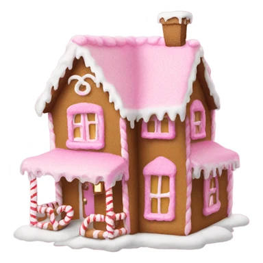 A pink gingerbread house sticker