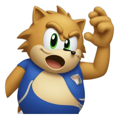 Fat retarded sonic sticker