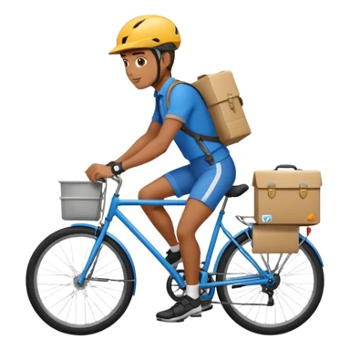 Bike courier with messenger box sticker