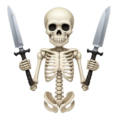 skeleton with knives sticker
