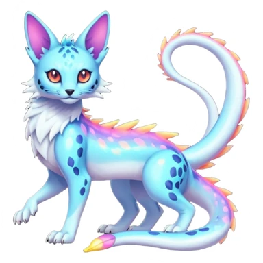 Neon Vibrant Pulsating Trail-glowing Chromatic Trico-Serval-Absol-Salamence-Silvally-Dragon-Snake-fusion-hybrid sticker