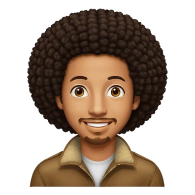 Ludacris with dark brown afro hair  sticker