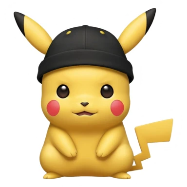 A Pikachu hat black  sticker