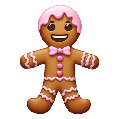 cute gingerbread man, with pastel pink frosting sticker