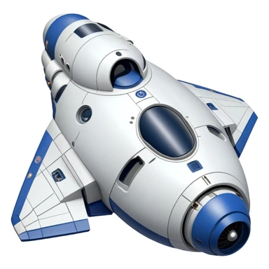  a semi-realistic spaceship centered in the frame, with a rounded top and a flat or slightly cut-off bottom, similar to the CST-100 shape. Add subtle mechanical details like panels, thrusters, or small vents to give it a realistic touch, but keep the design clean and not overly complex. Use soft lighting to highlight the shape and details. Place it on a plain background to keep the focus on the ship. sticker
