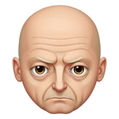 Steven Miller, Trump advisor, bald, very grim expression, pronounced sagging eyelids drooping on the outer sides sticker