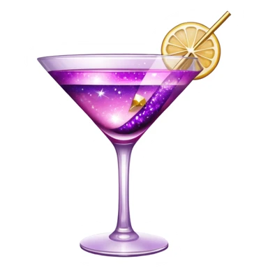 Purple Pink Galaxy Glitter Cocktail sticker
