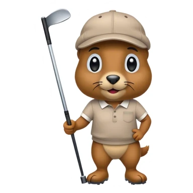 Gopher golfing  sticker