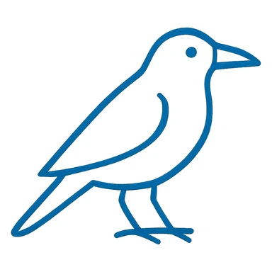 blue raven, minimal, geometric sticker