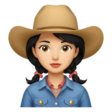 cowgirl emoji black hair sticker