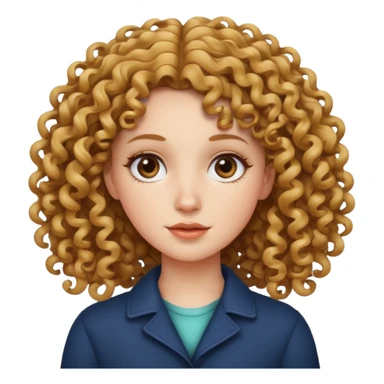 Chica blanca con pelo rizado  sticker