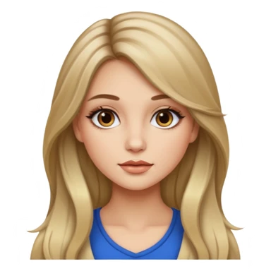 pretty girl with long hair and highlights makeup  sticker