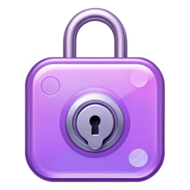 Holographic and glassmorphic purple lock sticker