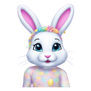 Lisa frank pastel sparkle easter bunny sticker