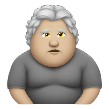 Fat Russian grey cut with golden eyes and a white spot of hair on the chest sitting like a person sticker