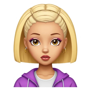 doja cat as pretty bratz baddie with a buzz cut sticker