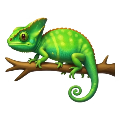 please create an animated color changing emoji that can be used as favicon . the default colour must be green and then its colour must change. the chemeleon should look to the left side. The chemeleon should look happy sticker