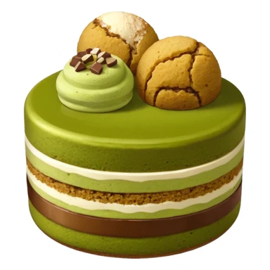 biscuit balls with matcha/chocolate/tiramisu topping + crumbs topping sticker