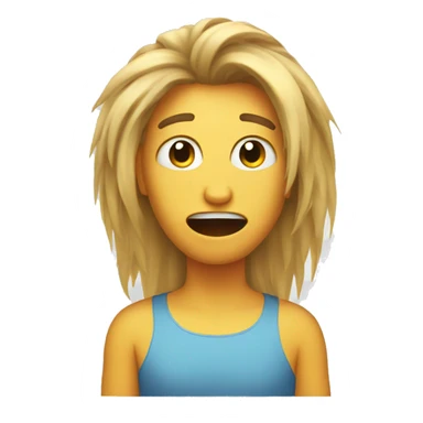 Stress pulling hair emoji sticker