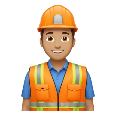 man in orange hi vis vest standing sticker