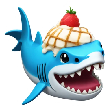 Tiburón comiendo helado  sticker