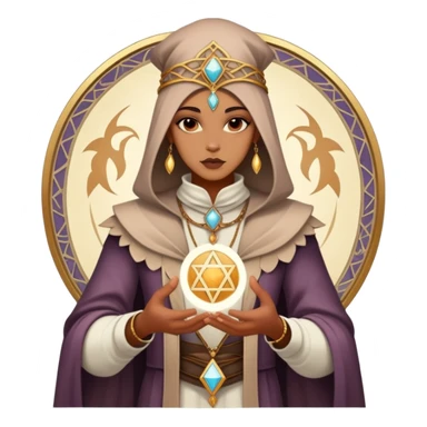 Spiritual tarot card with fashion elements, personal style oracle, mystical wardrobe symbol sticker