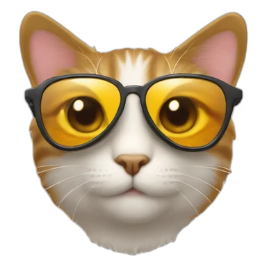 Un chat avec des lunettes de soleil en forme de cœur  sticker