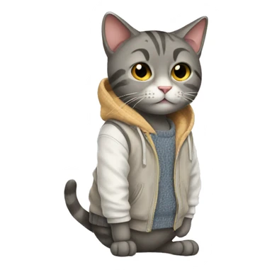 cat with clothes sticker