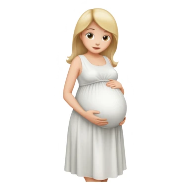 Pregnant belly in a white dress sticker