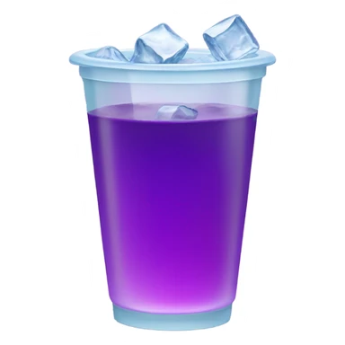 Double cup with ice cubes and purple liquid sticker