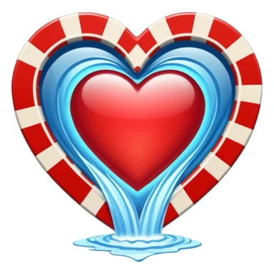 heart shaped watterfall with casino chips sticker