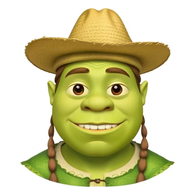 Shrek with a big hat sticker