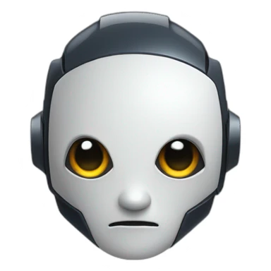 cute obsidian robot face white eyes sticker