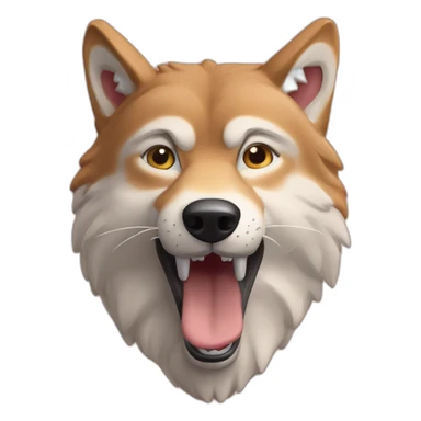 Loup qui mange us sandwich jambon beurre  sticker