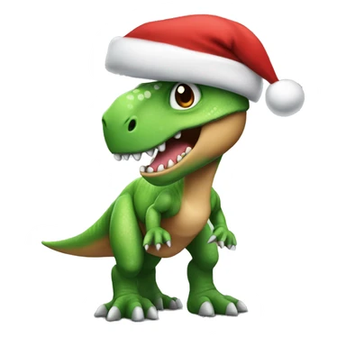 dinosaur wearing a santa hat sticker