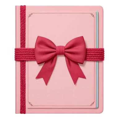 Junk journaling aesthetic book cover, tactile fabric textures, classic framing
Red yarn bow as focal point, soft shadows, calm pastel pink backdrop
Elegant, cozy, artistic, high-end print design sticker