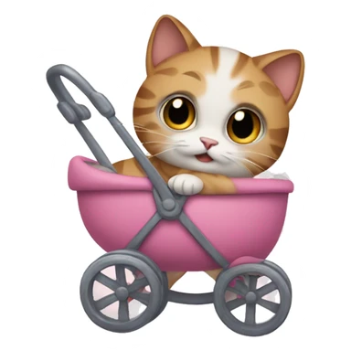 Cat in a stroller sticker