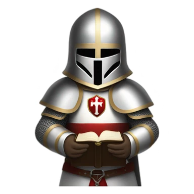 knights templar holding Bible sticker