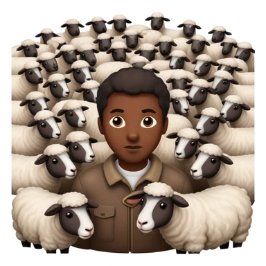 Black man Shepherds with a flock of sheep sticker