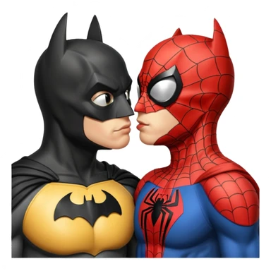 Batman and spiderman kissing sticker