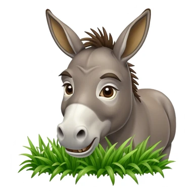 donkey chews grass sticker