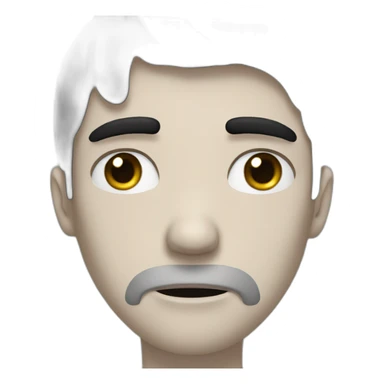 black haired white man very sad crying with tears in his face sticker