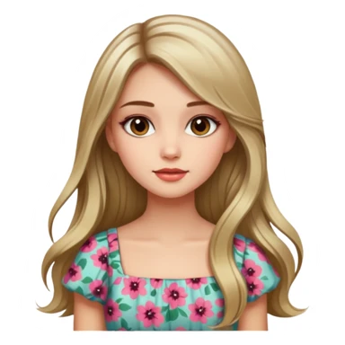 pretty girl with long hair and highlights makeup 🐬 sticker