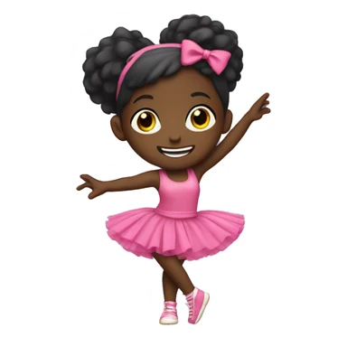 Black little girl dancing with a tutu on sticker