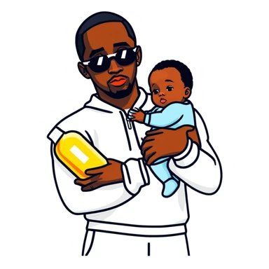 P. Diddy with baby oil in hand sticker