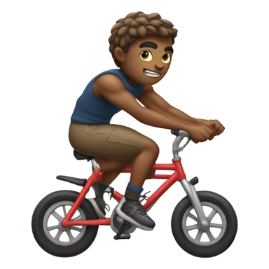 muscular boy riding bicycle sticker