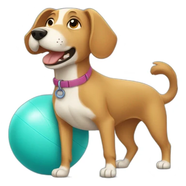 Dog with a pilates ball sticker